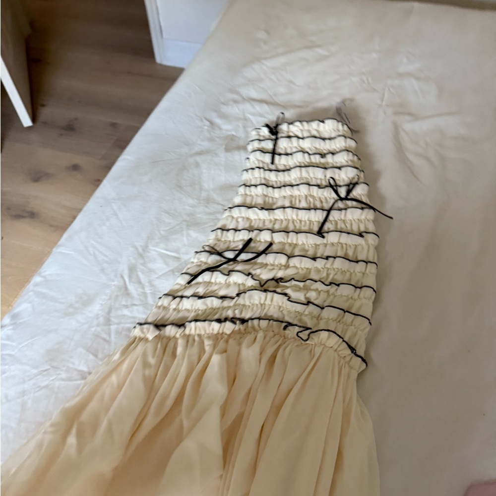 Peppermayo Cream Maxi Dress with Black Trim - Picture 6 of 7